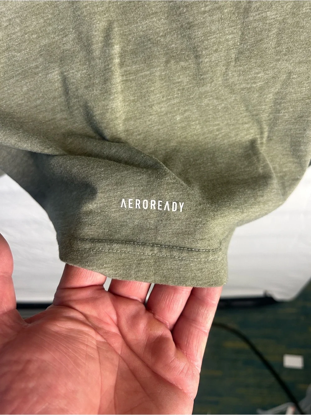 adidas Olive Green Hooded Pullover with White Stripes